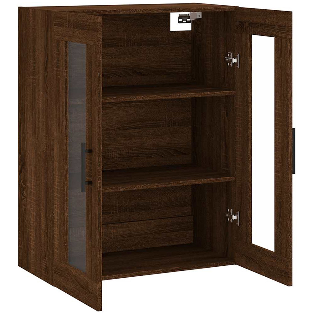vidaXL 2 Glass Door Brown Oak Wall Mounted Cabinet Image 6