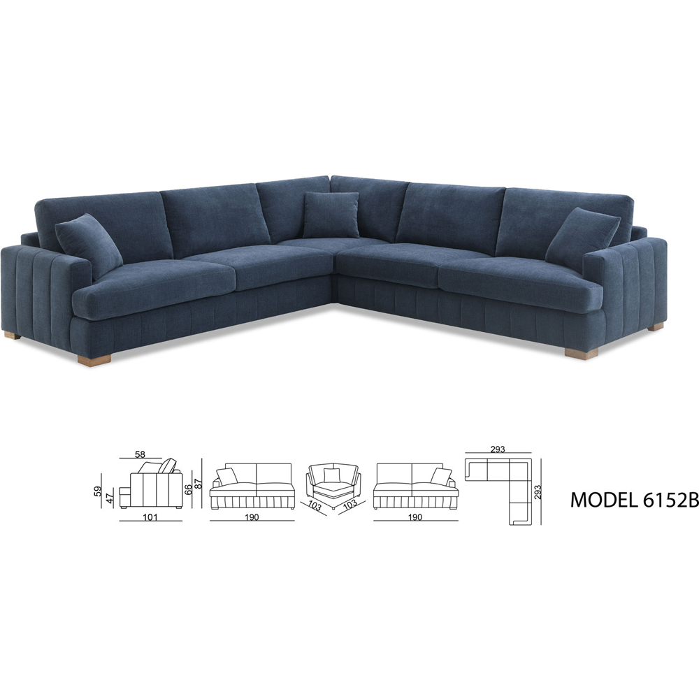 Arden Corner Sofa with Footstool Navy Image 9