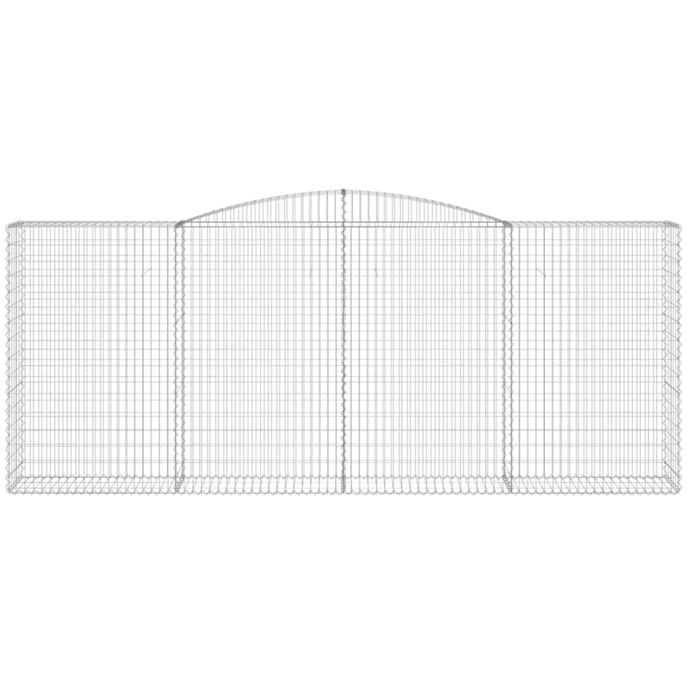 vidaXL Silver Galvanised Iron Arched Gabion Basket 400 x 50 x 160/180cm 3 Pack Image 2
