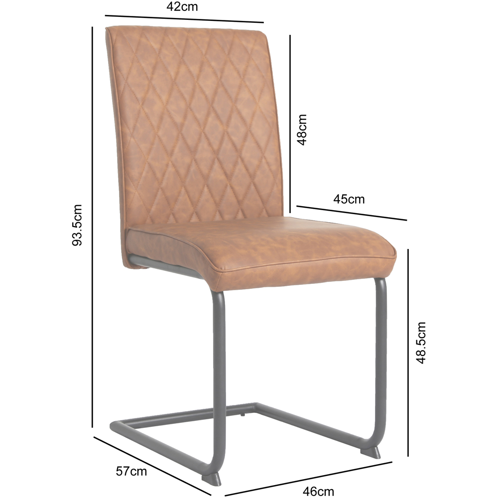 Nestor Set of 2 Tan Industrial Dining Chair Image 9