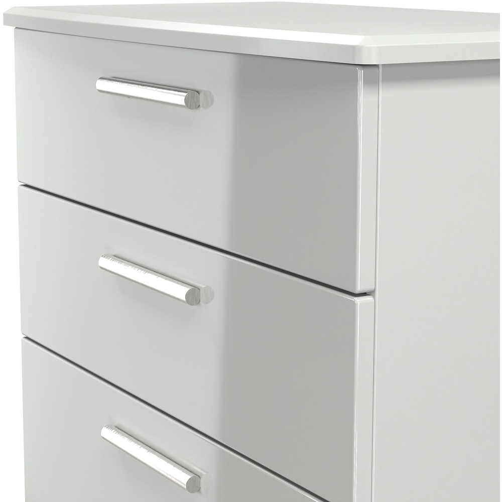 Crowndale Knightsbridge 4 Drawer Grey Gloss and Dusk Grey Deep Chest of Drawers Ready Assembled Image 5