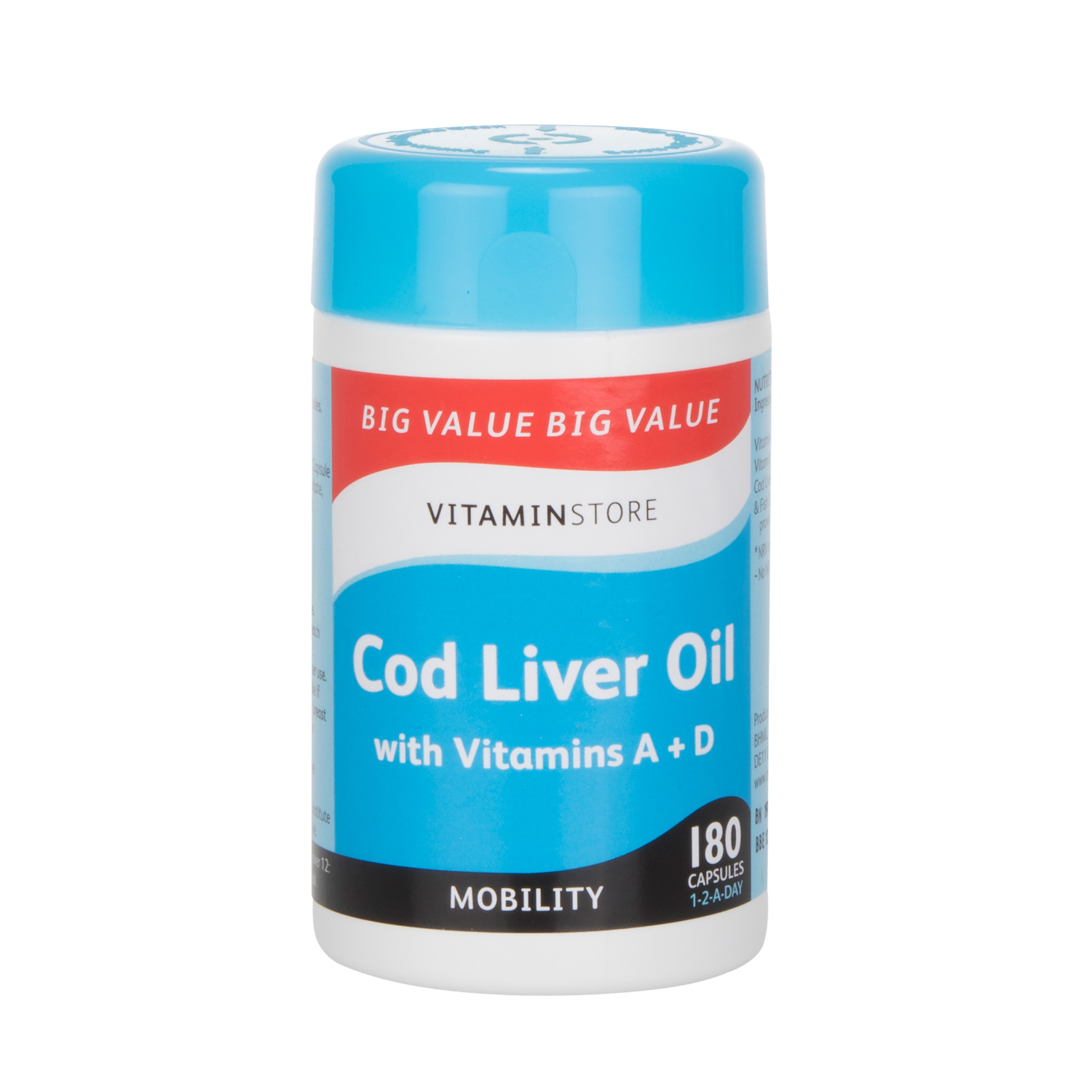 Pack of Cod Liver Oil 500mg Capsules - 180 Image