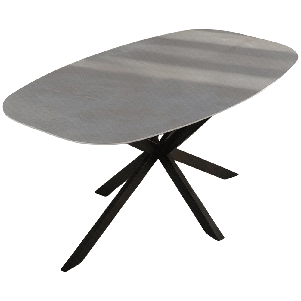 Home Source Sigma 6 Seater Oval Dining Table Grey Image 2