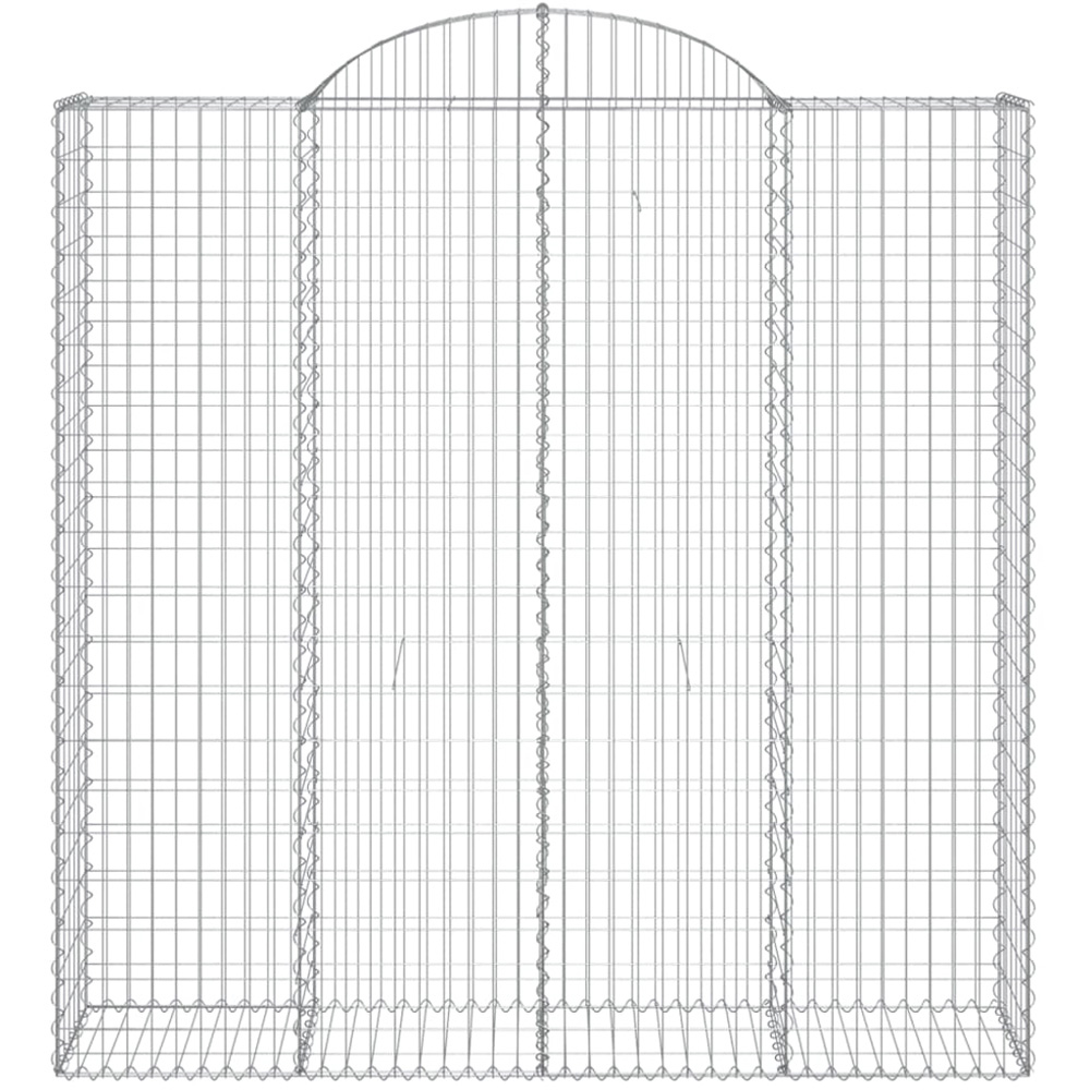 vidaXL Silver Galvanised Iron Arched Gabion Basket 200 x 50 x 200/220cm 11 Pack Image 3