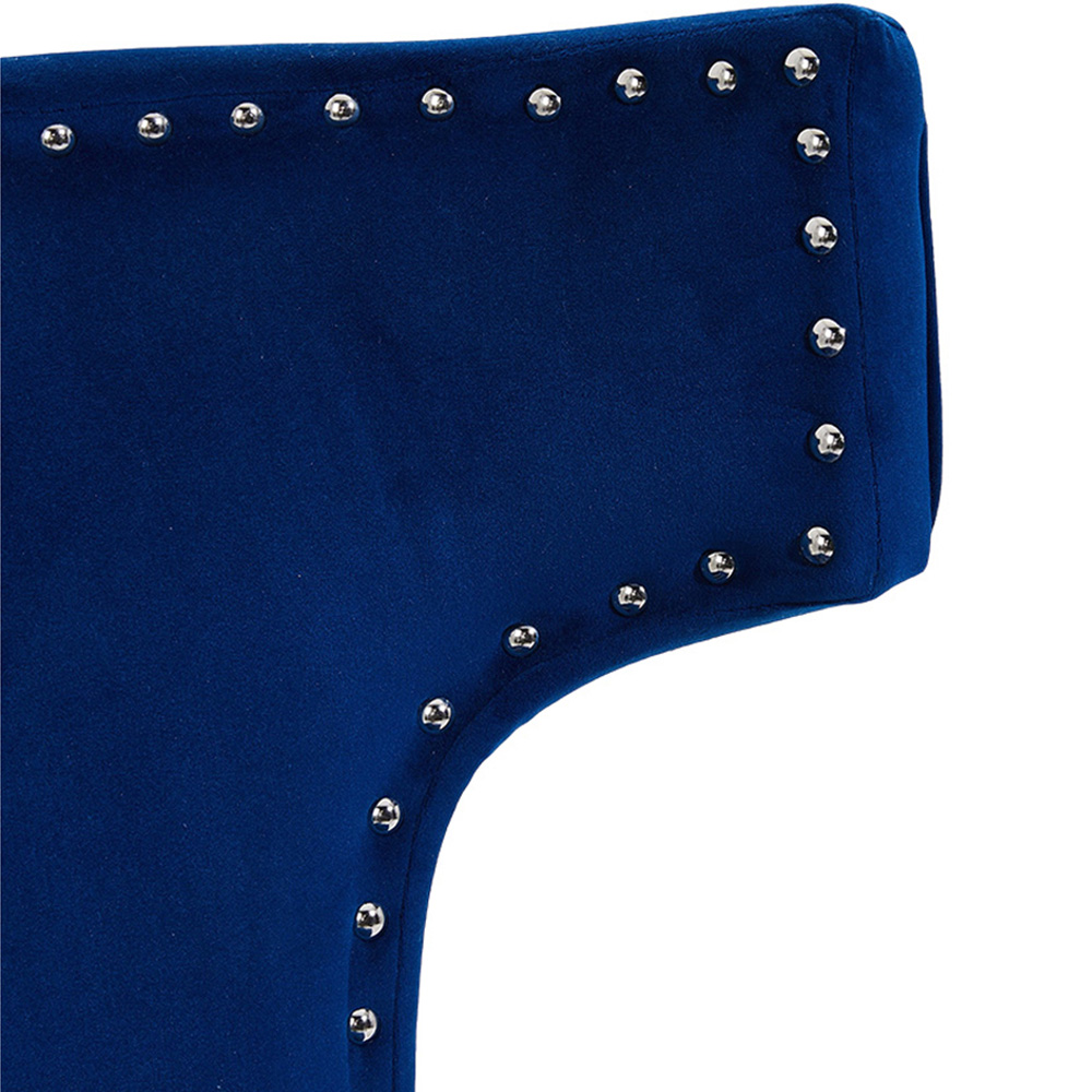 Living and Home Set of 2 Blue Linen Upholstered Dining Chairs Image 7