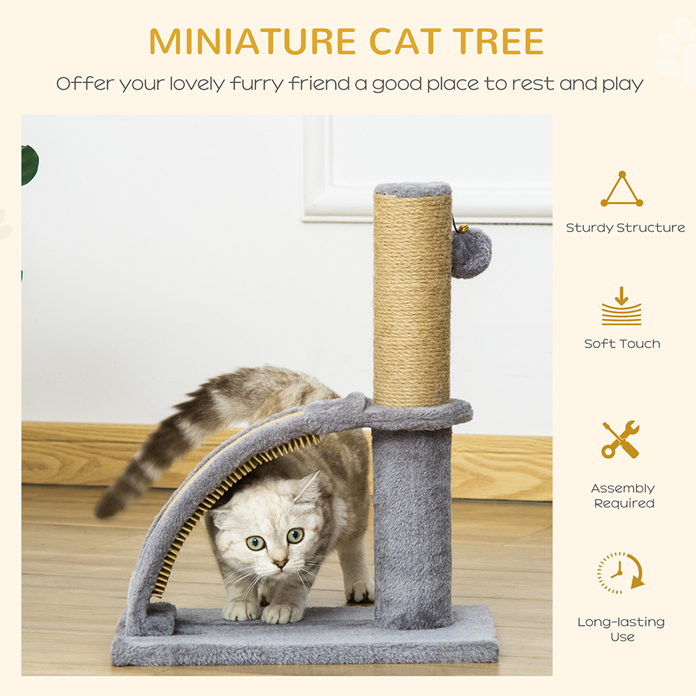 PawHut Cat Tree Activity Centre with Scratching Massage Board Hanging Ball Image 4