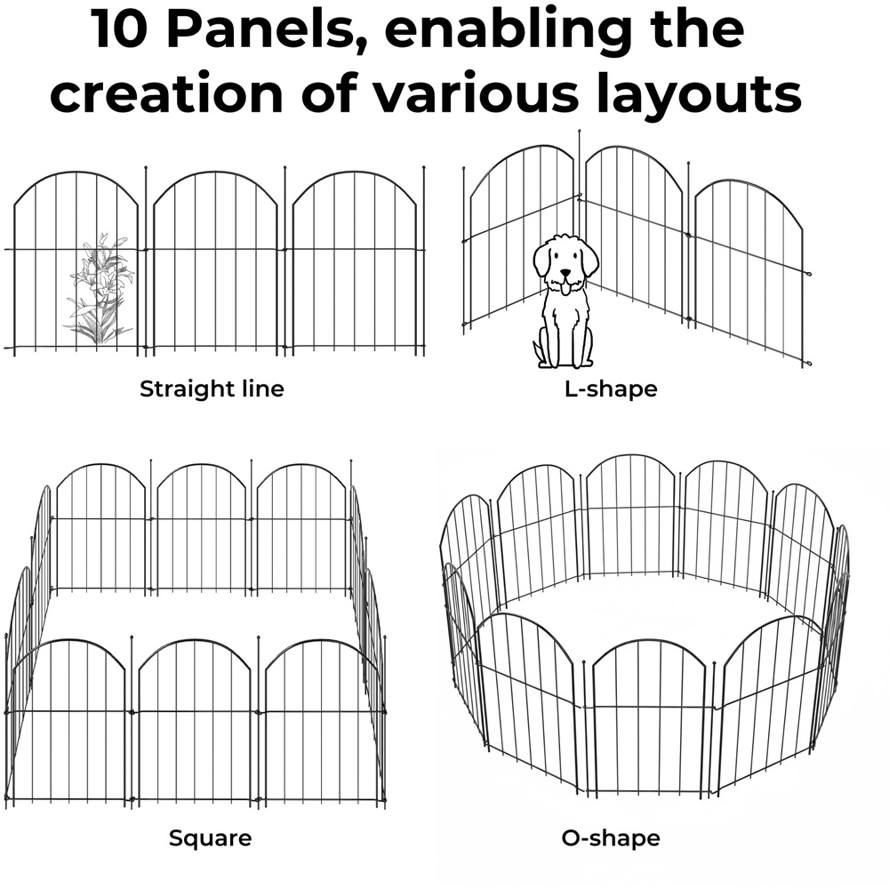 Levede Metal Animal Barrier Garden Fence 43 x 33cm 10 Pack Image 4