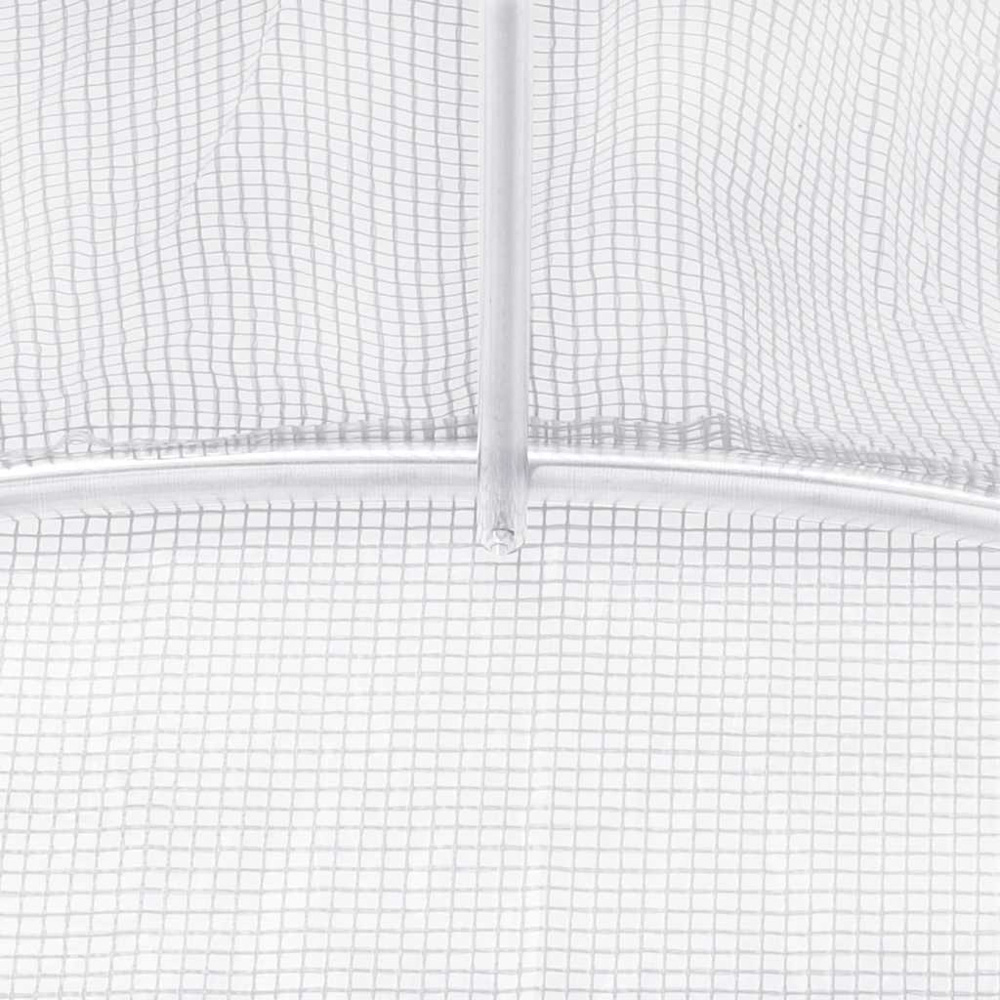 vidaXL White Polyethylene Galvanised Steel Frame 52.4 x 9.8ft Greenhouse Image 5