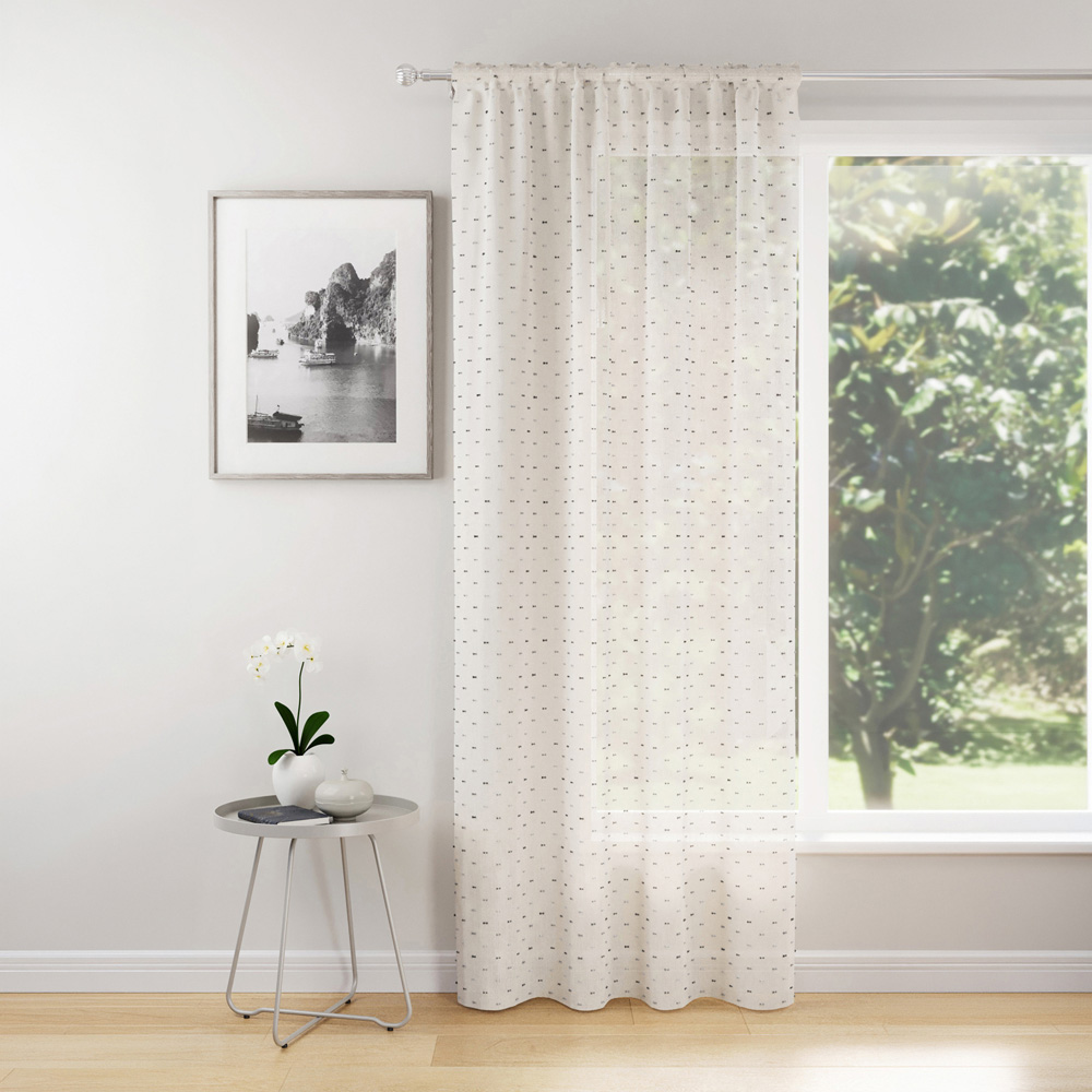 Hanoi Panel Curtain Grey 137cm Image 1