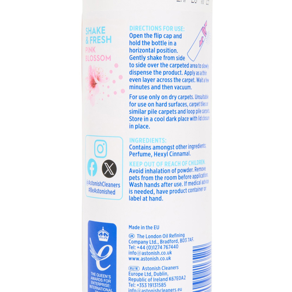 Astonish Shake and Fresh Carpet Freshener - Pink Blossom Image 3