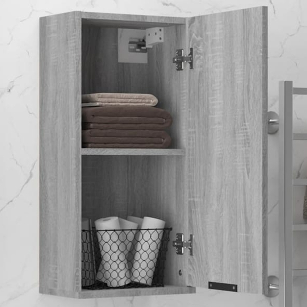 vidaXL Single Door Grey Bathroom Cabinet Image 1