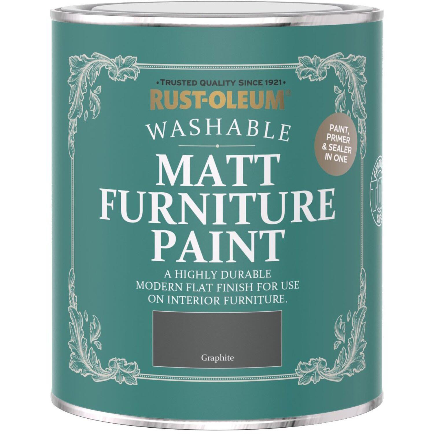 Rust-Oleum Graphite Matt Furniture Paint 750ml Image 2