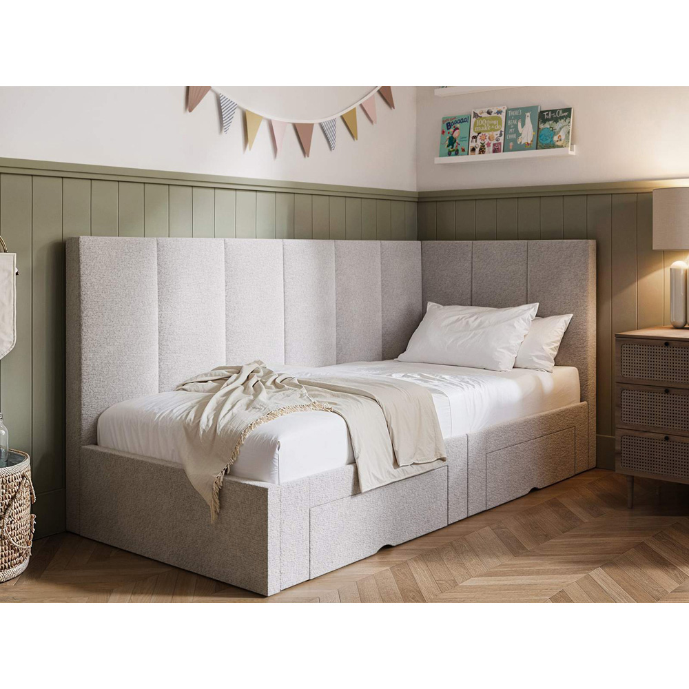 Flair Harley 2 Drawers Beige Boucle Bed Frame Image 7