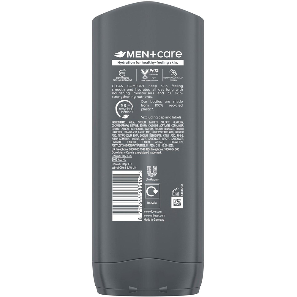 Dove Men+Care Hydrating Clean Comfort 3-in-1 Hair Body and Face Wash 6 Pack Image 7