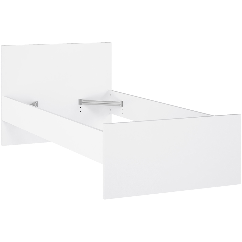 Florence Single White High Gloss Wooden Bed Frame Image 4