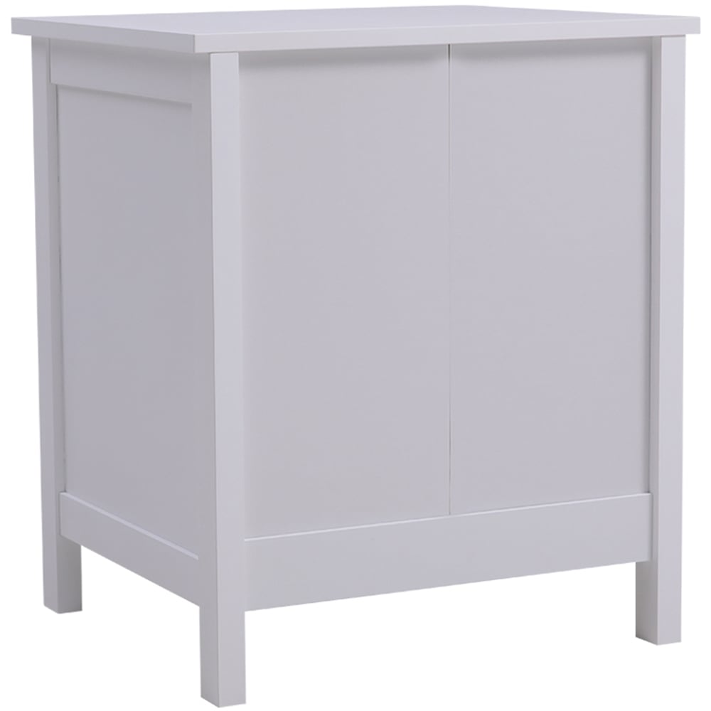 Living and Home White 2 Drawers Wooden Storage Cabinet Image 3