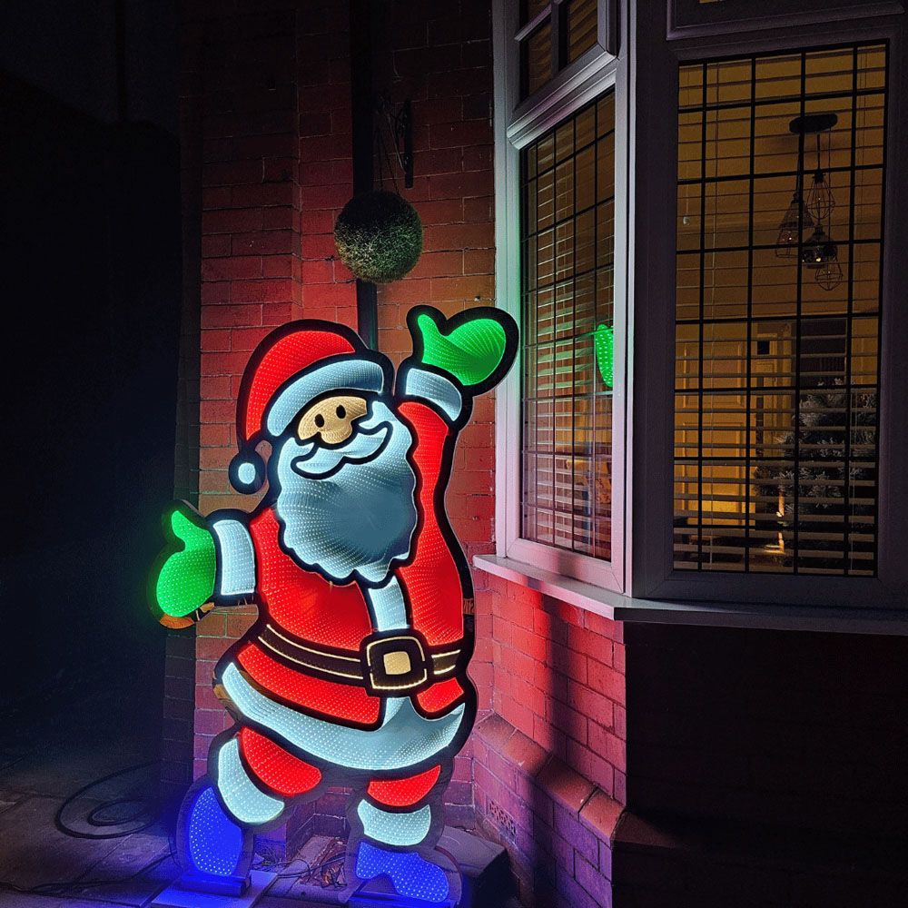 Samuel Alexander Multicoloured LED Tall Santa Infinity Christmas Decoration 6ft Image 5