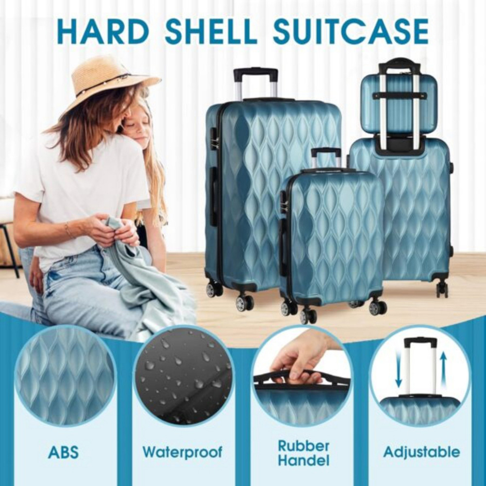 Willowmare 4-Piece Blue Travel Luggage Set Image 5