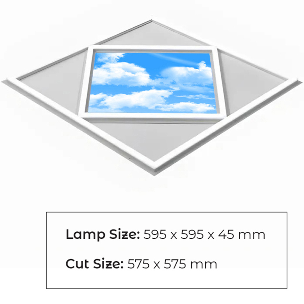 ENER-J 70W 6500K Cool White Diamond Sky and Cloud Ceiling LED Panel Light 600 x 600mm 6 Pack Image 7