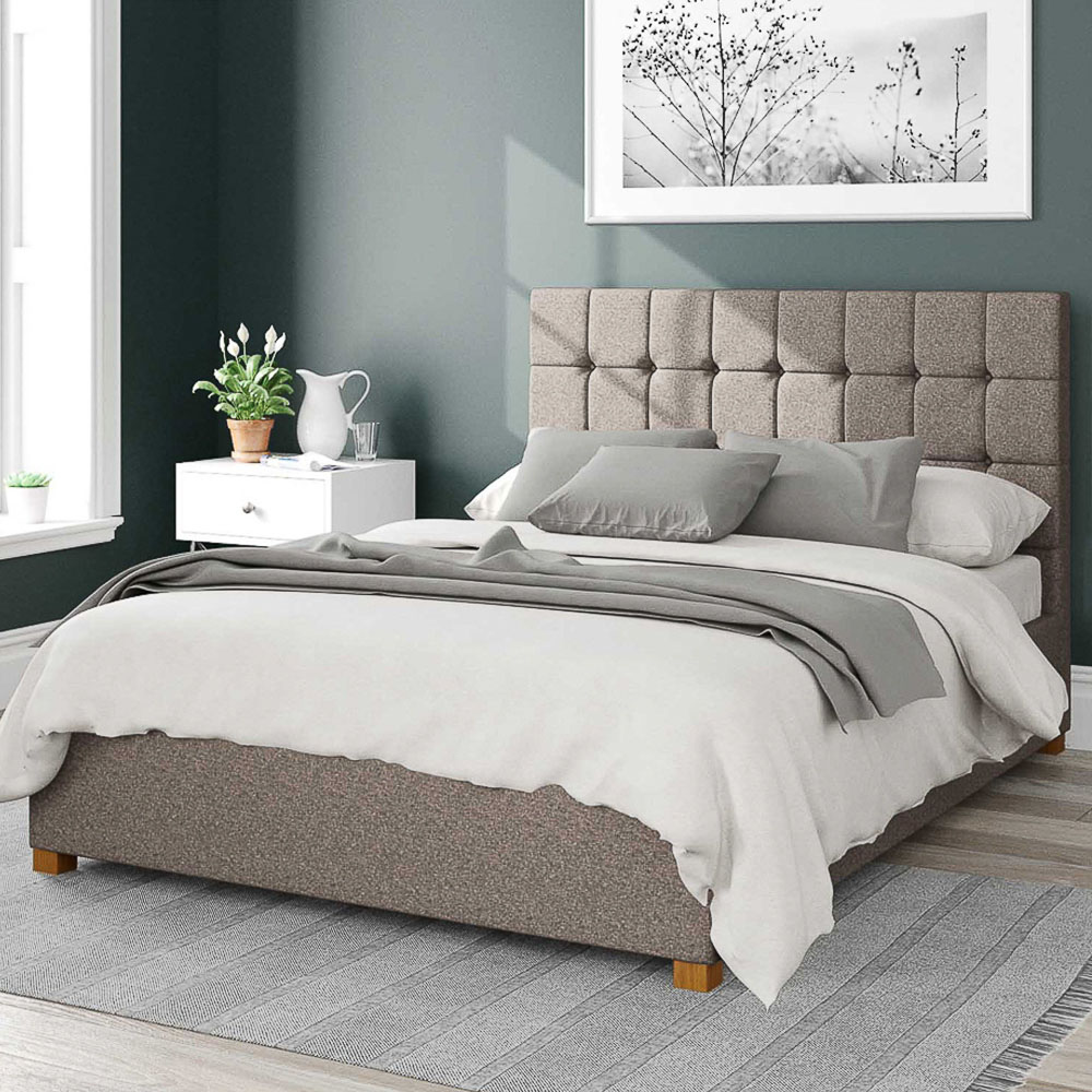 Aspire Sinatra Small Double Storm Yorkshire Knit Ottoman Bed Image 1