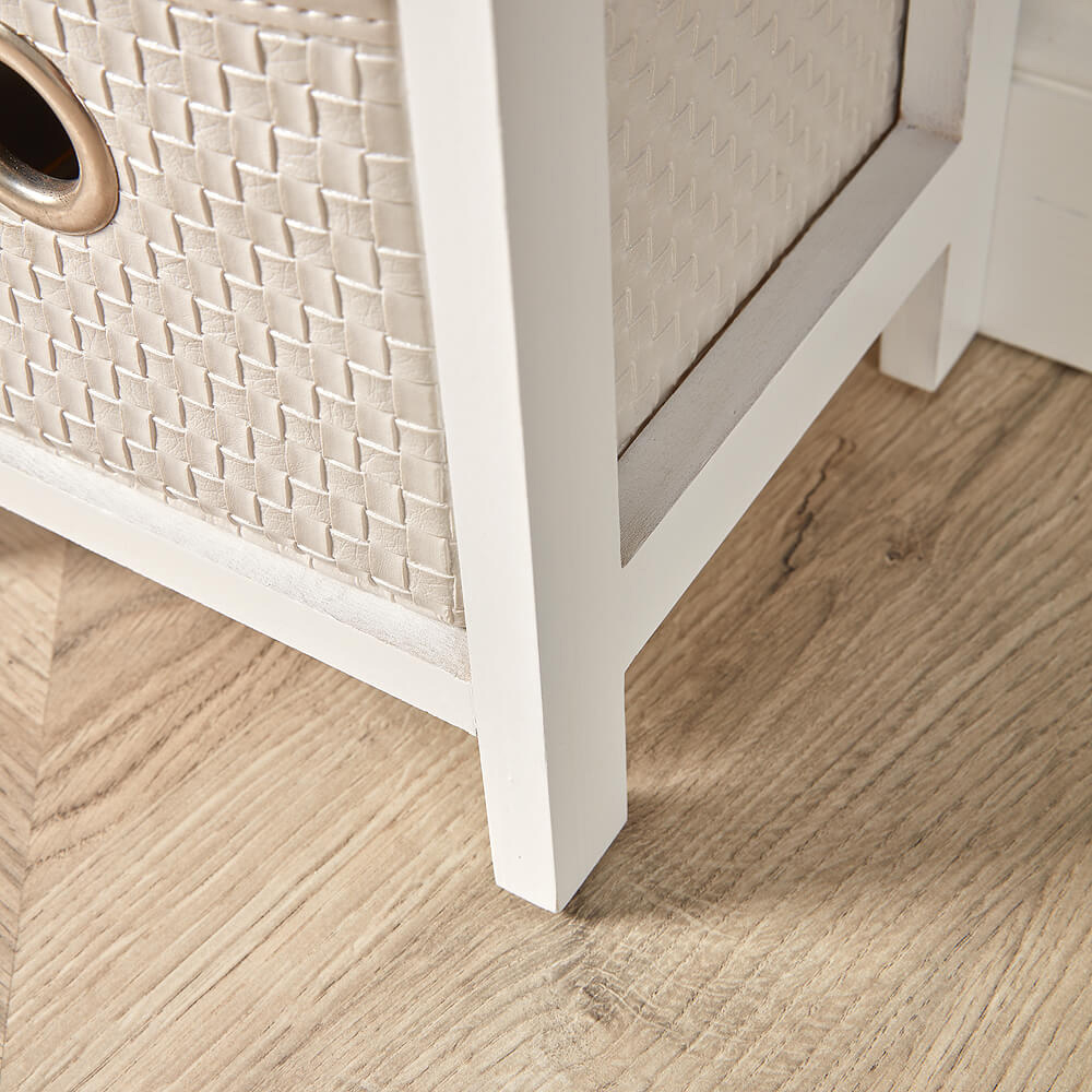 Home Source Sandringham 4 Drawer White and Grey Storage Cabinet Image 5