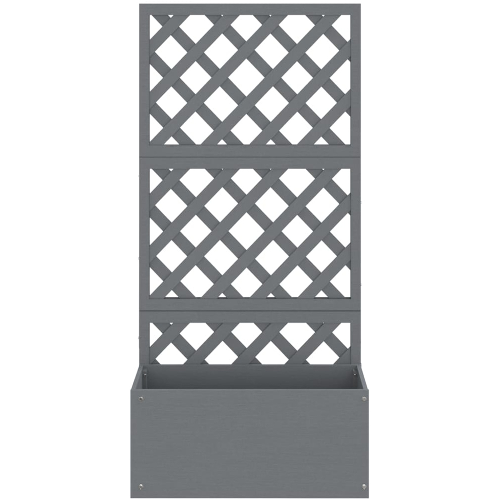 vidaXL Grey Wood-Plastic Composite Raised Garden Bed with Trellis 135 x 65 x 33cm Image 3