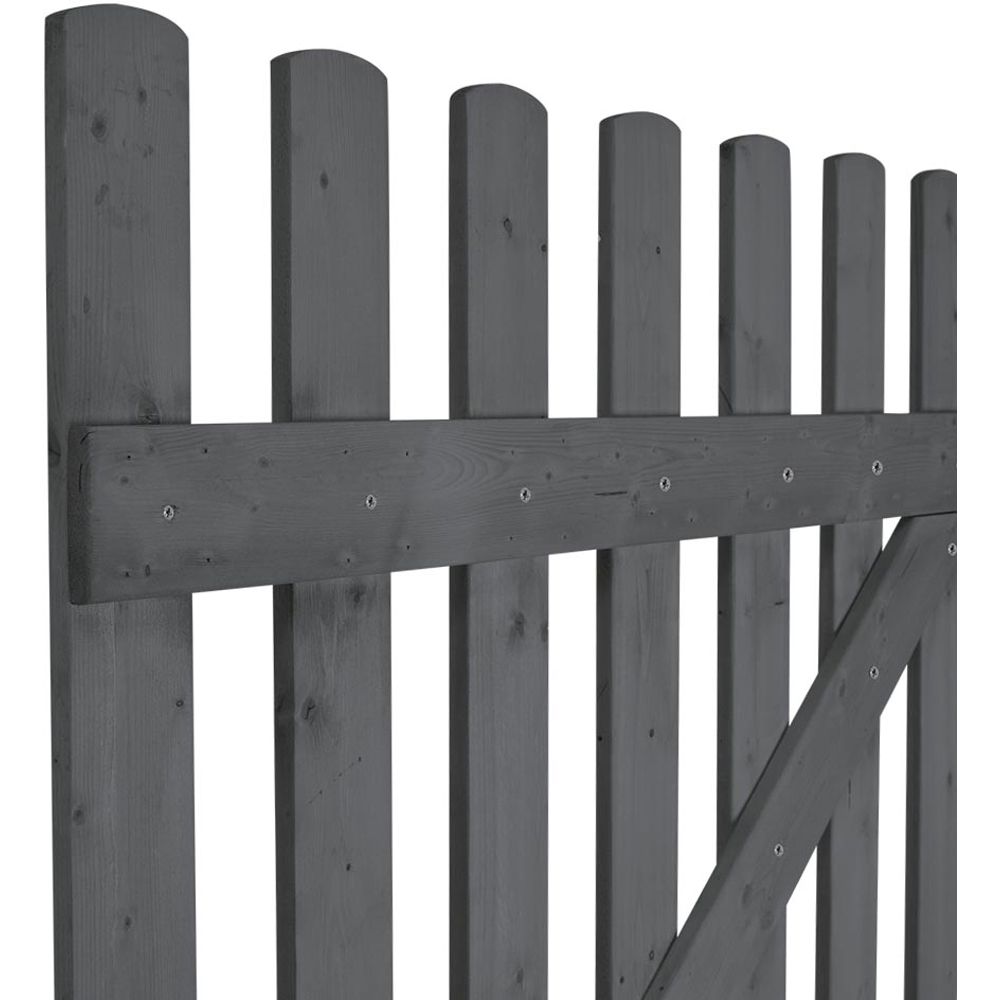 Living and Home Grey Single Swing Wooden Garden Fence Gate with Latch 120 x 90cm Image 4
