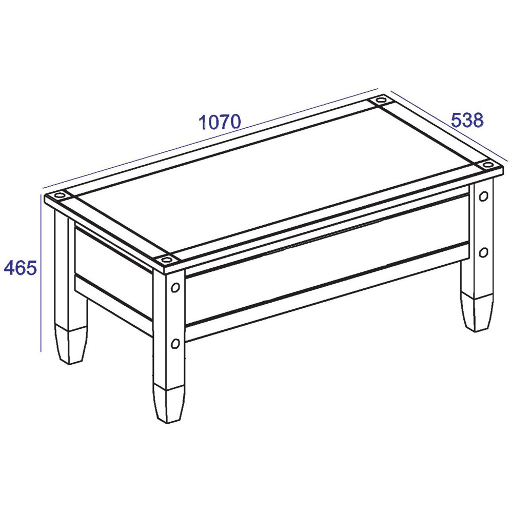 Core Products Corona Antique Pine Coffee Table Image 5