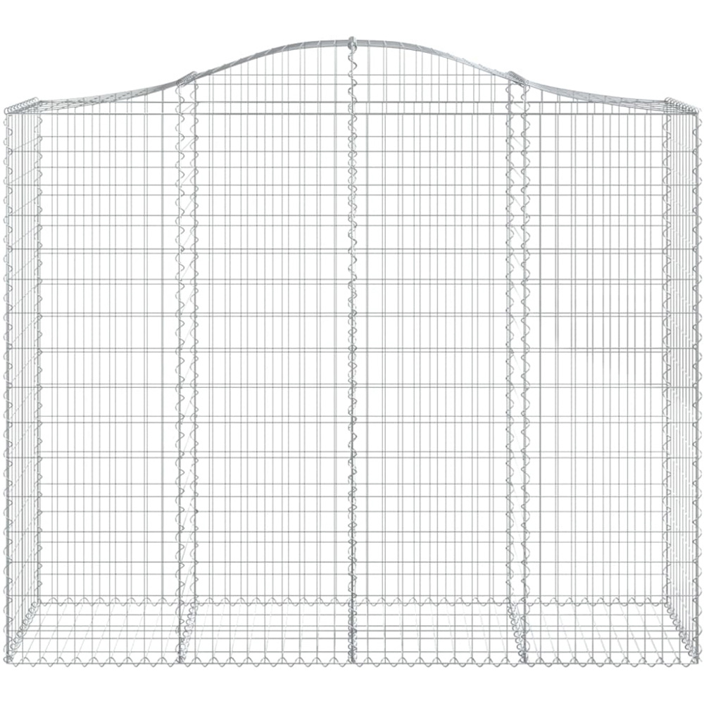 vidaXL Silver Galvanised Iron Arched Gabion Basket 200 x 50 x 160/180cm 4 Pack Image 2