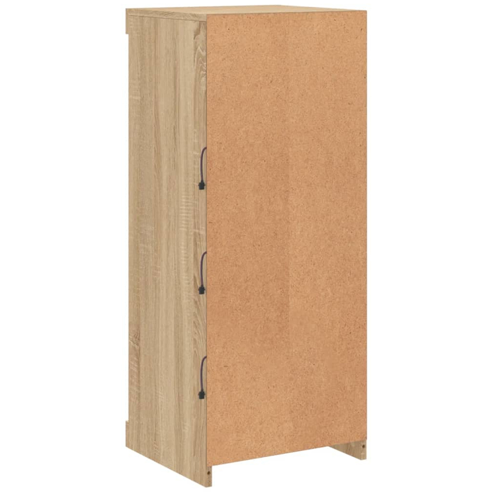 vidaXL 4 Shelf Sonoma Oak Narrow Sideboard with LED Lights Image 8