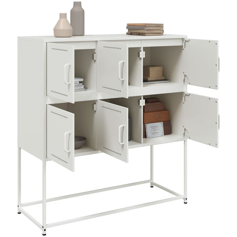 vidaXL 6 Door White Sideboard Image 5