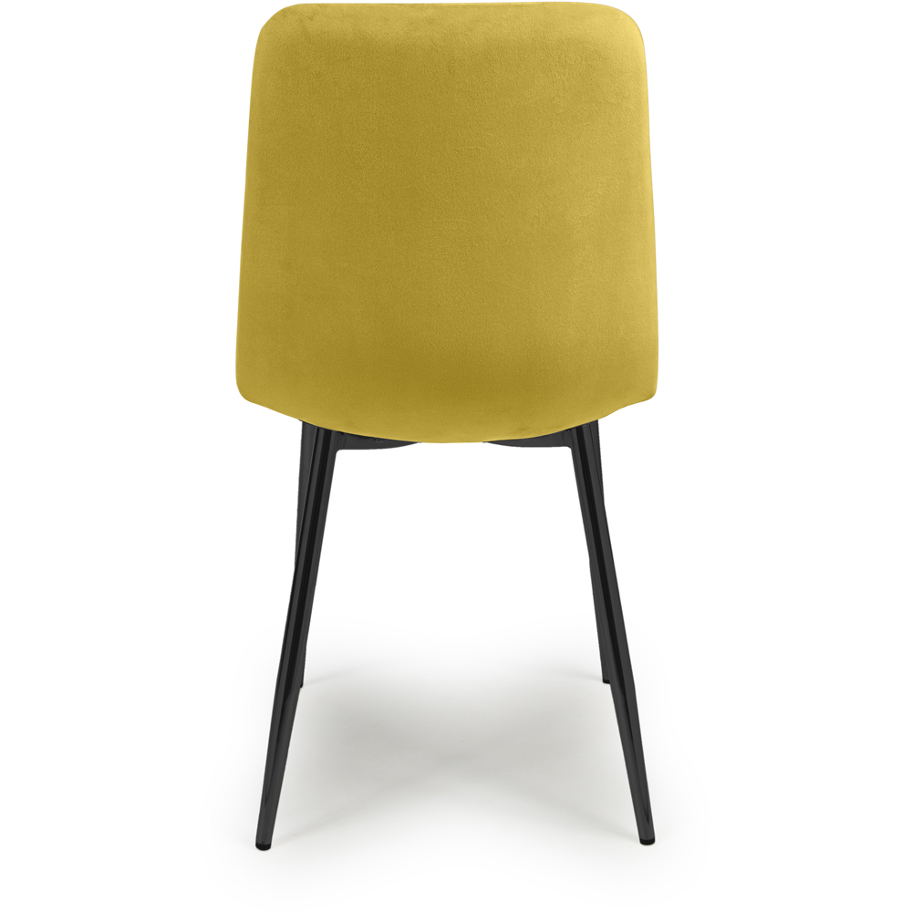 Vernon Set of 4 Mustard Brushed Velvet Dining Chair Image 3