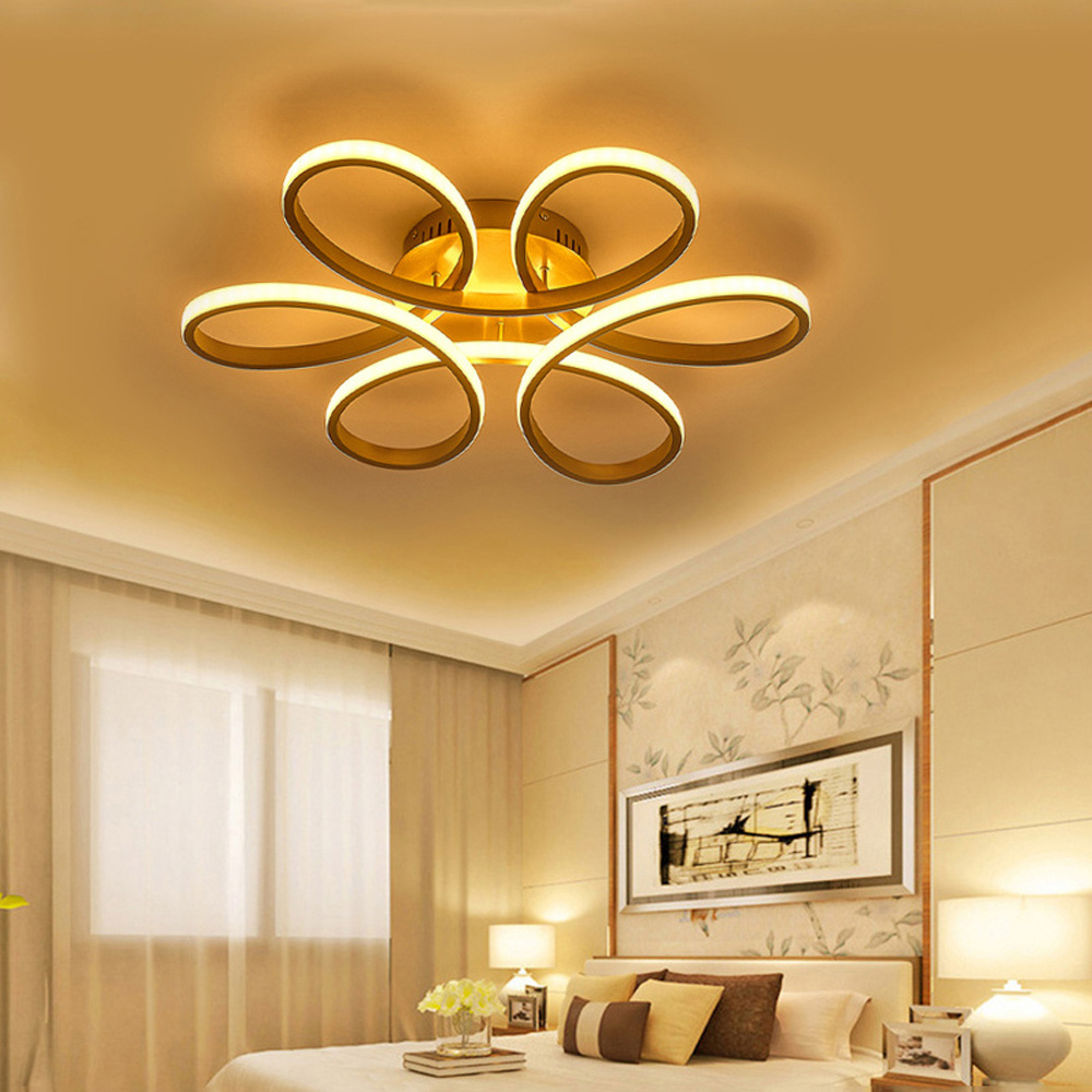 Living and Home Golden Frame Modern LED Ceiling Light Image 8