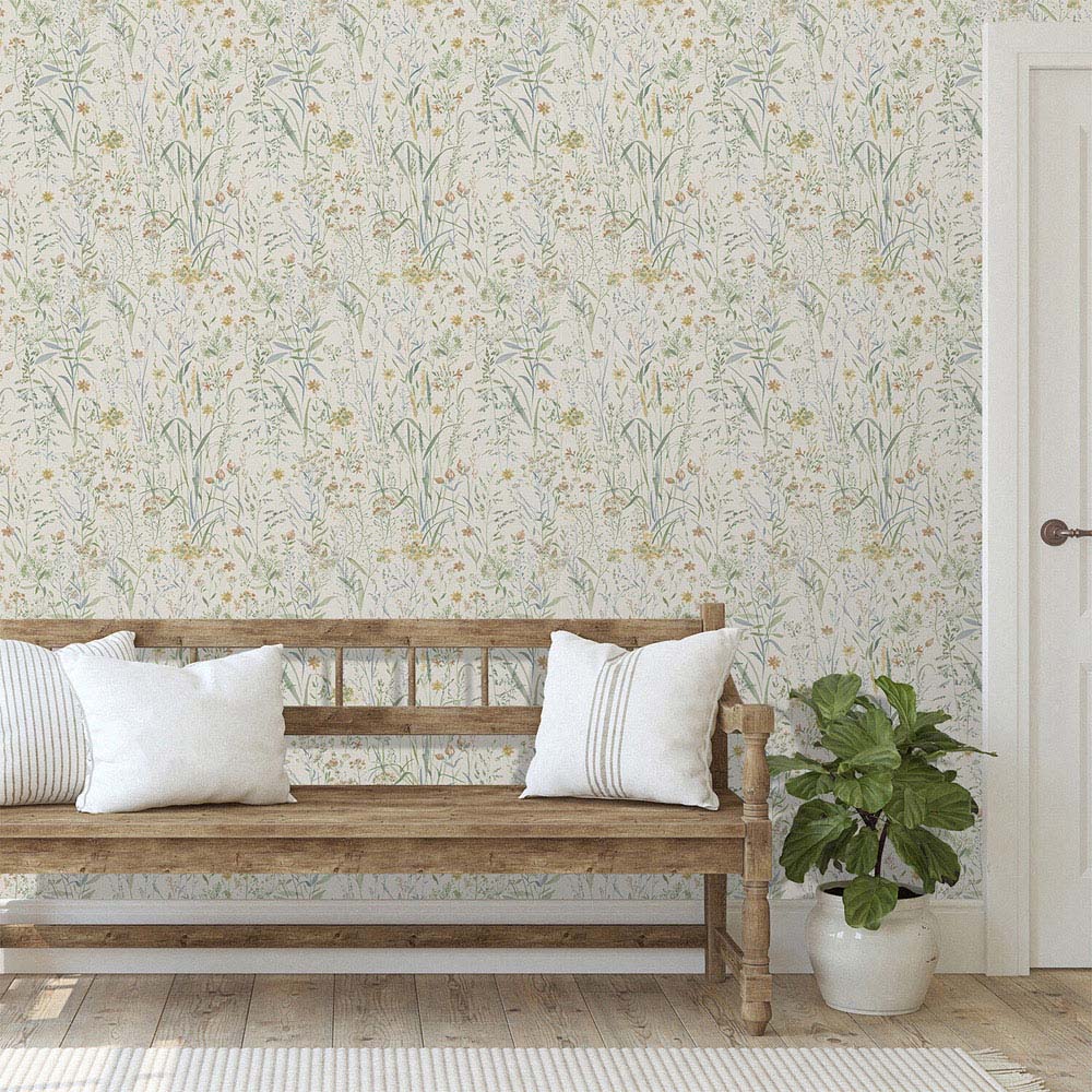Summer Meadow Sage Matte Wallpaper Image 2