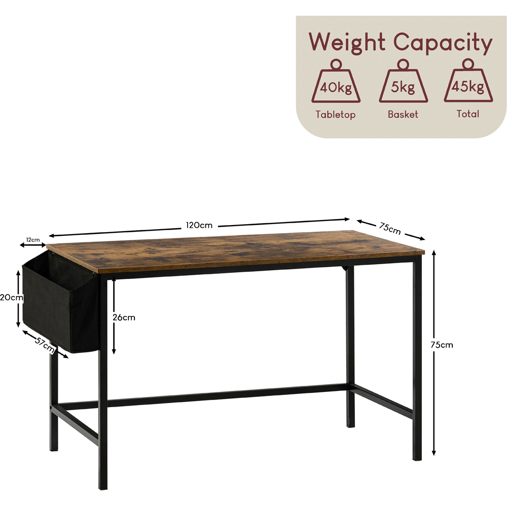 Vida Designs Brooklyn Dark Wood Large Computer Desk Image 8