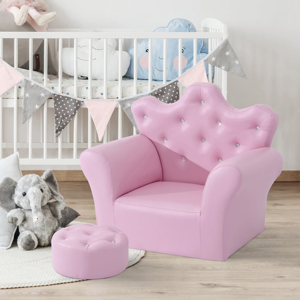 Tommy Toys Pink Kids Armchair and Ottoman Image 4