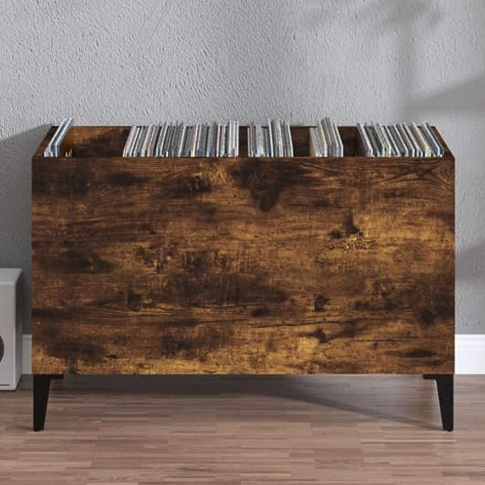 vidaXL Smoked Oak Record Cabinet Image 1