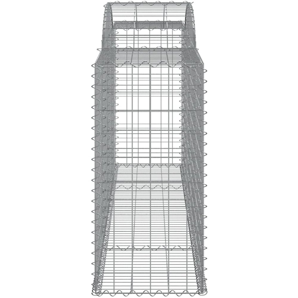 vidaXL Silver Galvanised Iron Arched Gabion Basket 300 x 50 x 100/120cm 9 Pack Image 3