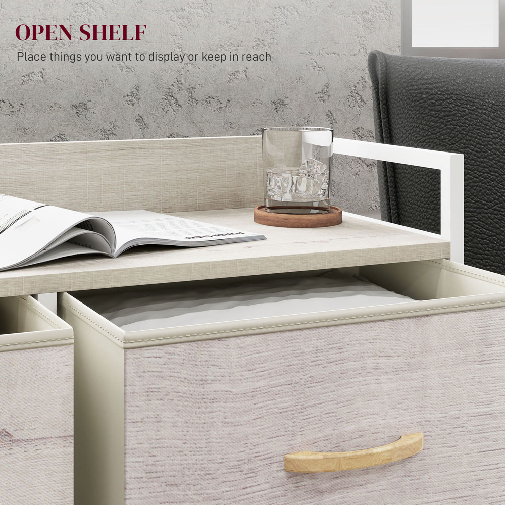 HOMCOM 6 Drawer Natural Bedroom Chest of Drawers Image 5