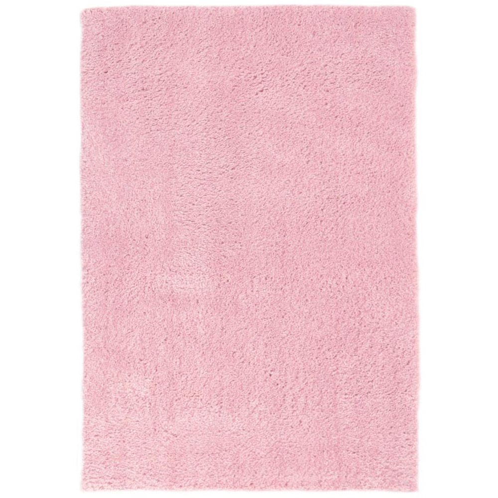 Homemaker Pink Snug Plain Shaggy Rug 200 x 290cm Image 1