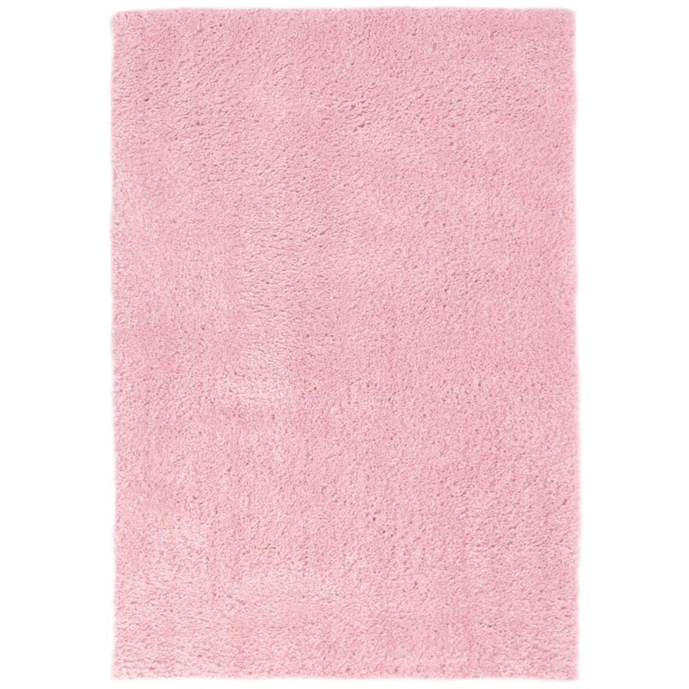Homemaker Pink Snug Plain Shaggy Rug 200 x 290cm Image 1