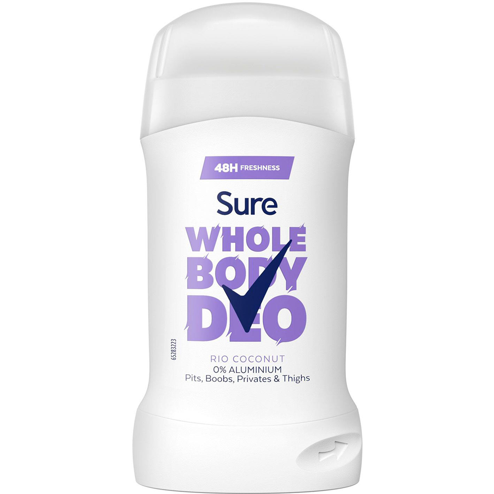 Sure Whole Body Rio Coconut 48H Odour Control Deodorant Stick 50ml 6 Pack Image 2