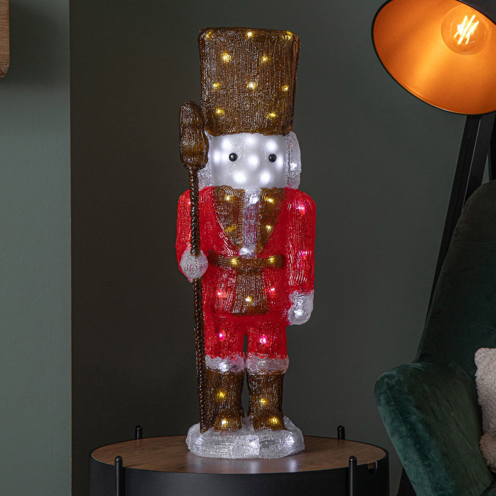 Samuel Alexander White LED Light Up Acrylic Nutcracker Christmas Decoration 65cm Image 4