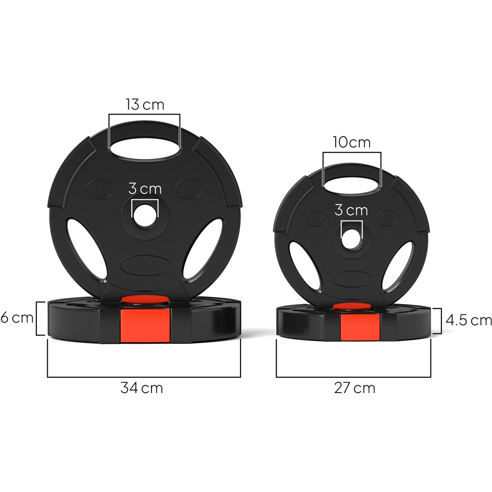 SPORTNOW Black Weight Plates Set 4 Pack Image 9
