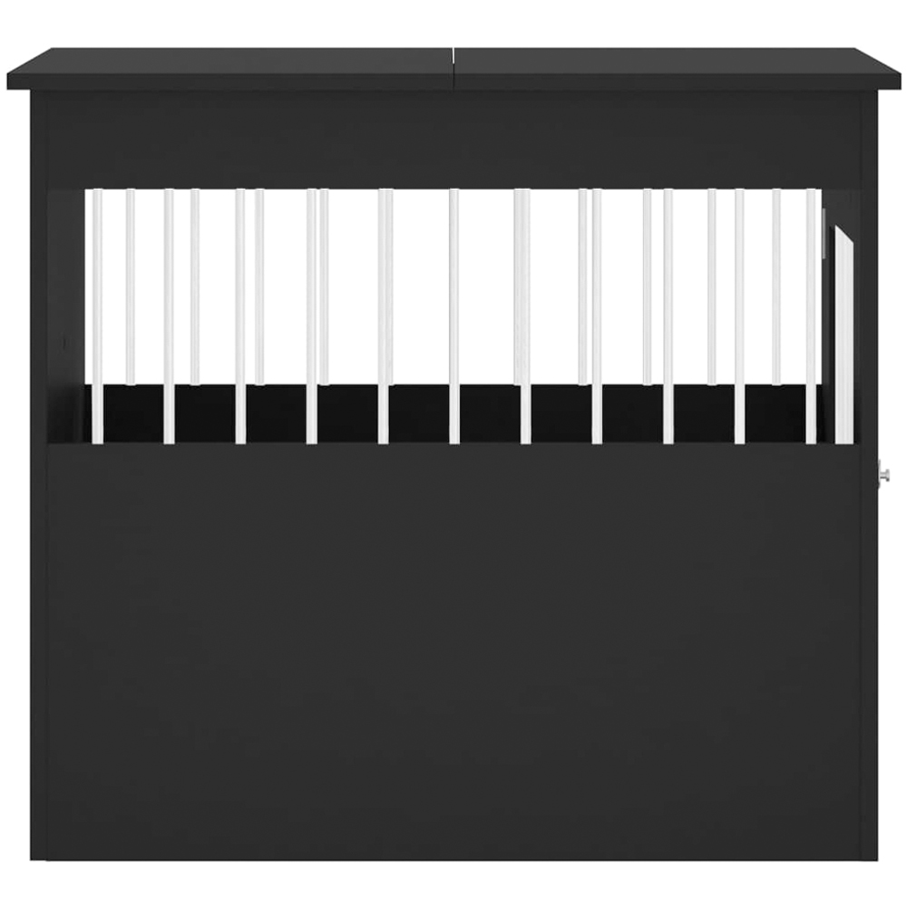 vidaXL Black Processed Wood Dog Crate Furniture 64.5 x 80 x 71cm Image 7