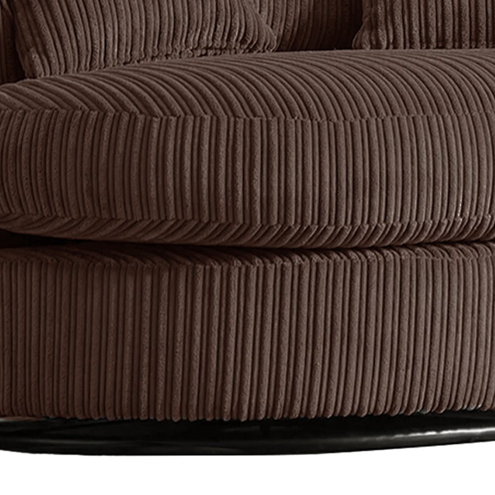 Portland Luxor Chocolate Jumbo Cord Swivel Chair Image 3