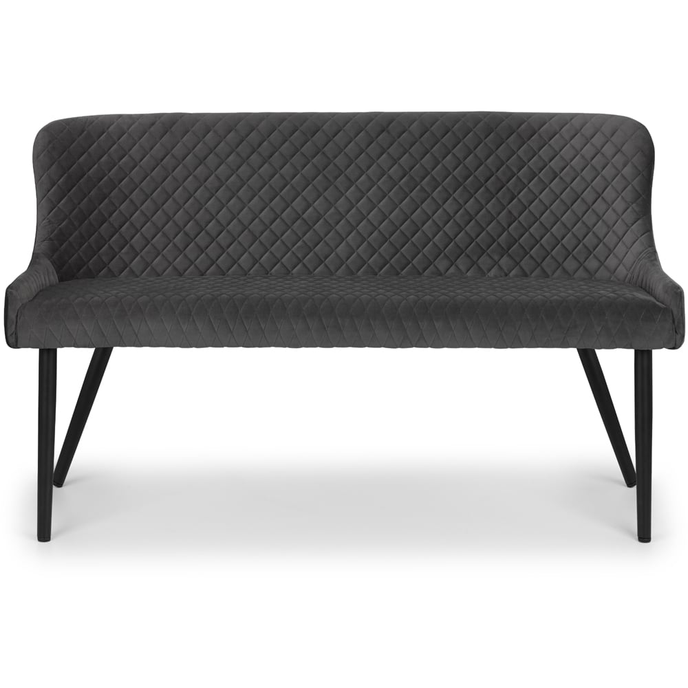 Julian Bowen Luxe 2 Seater Grey High Back Dining Bench Image 3