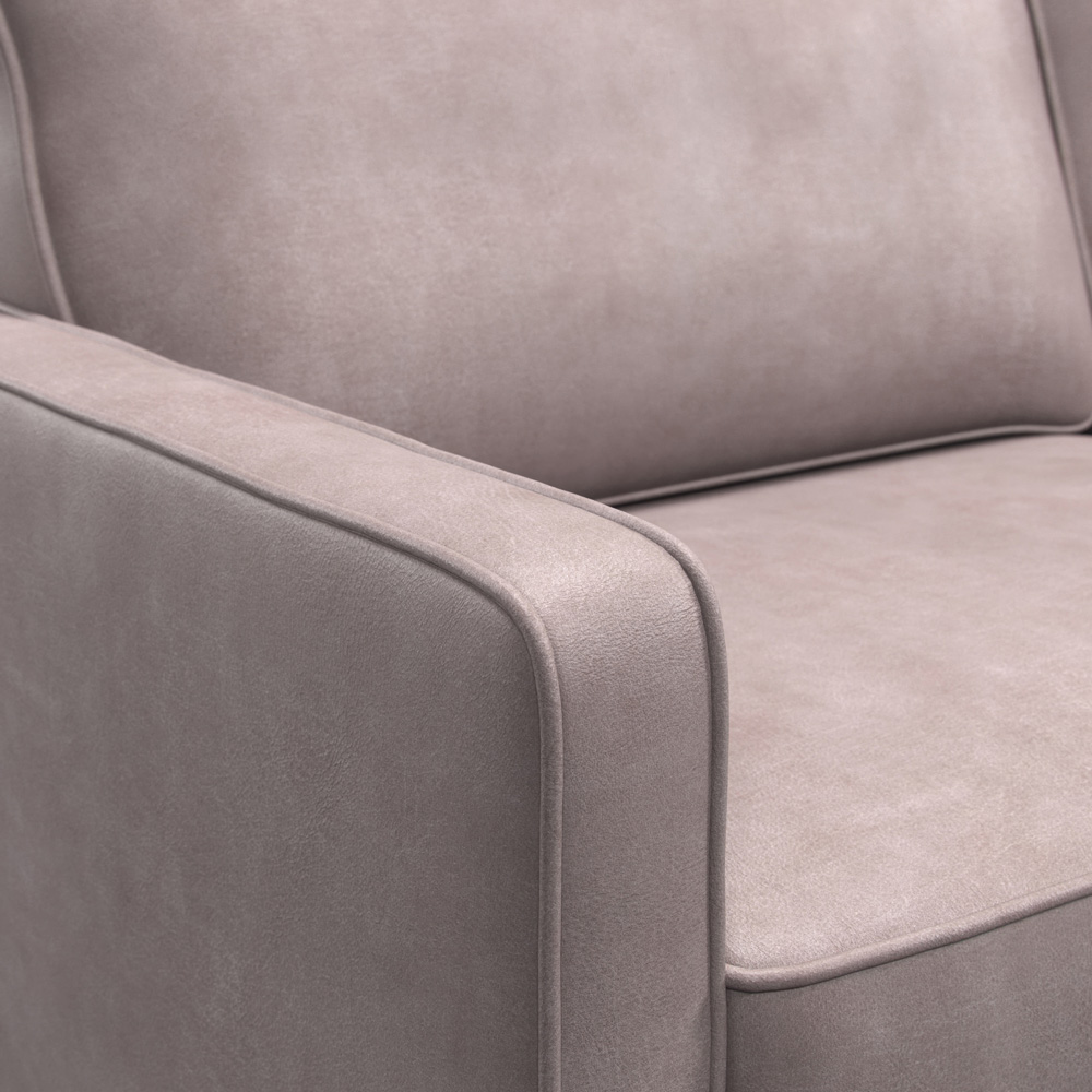 Regan 3 Seater Grey Faux Leather Sofa Image 3