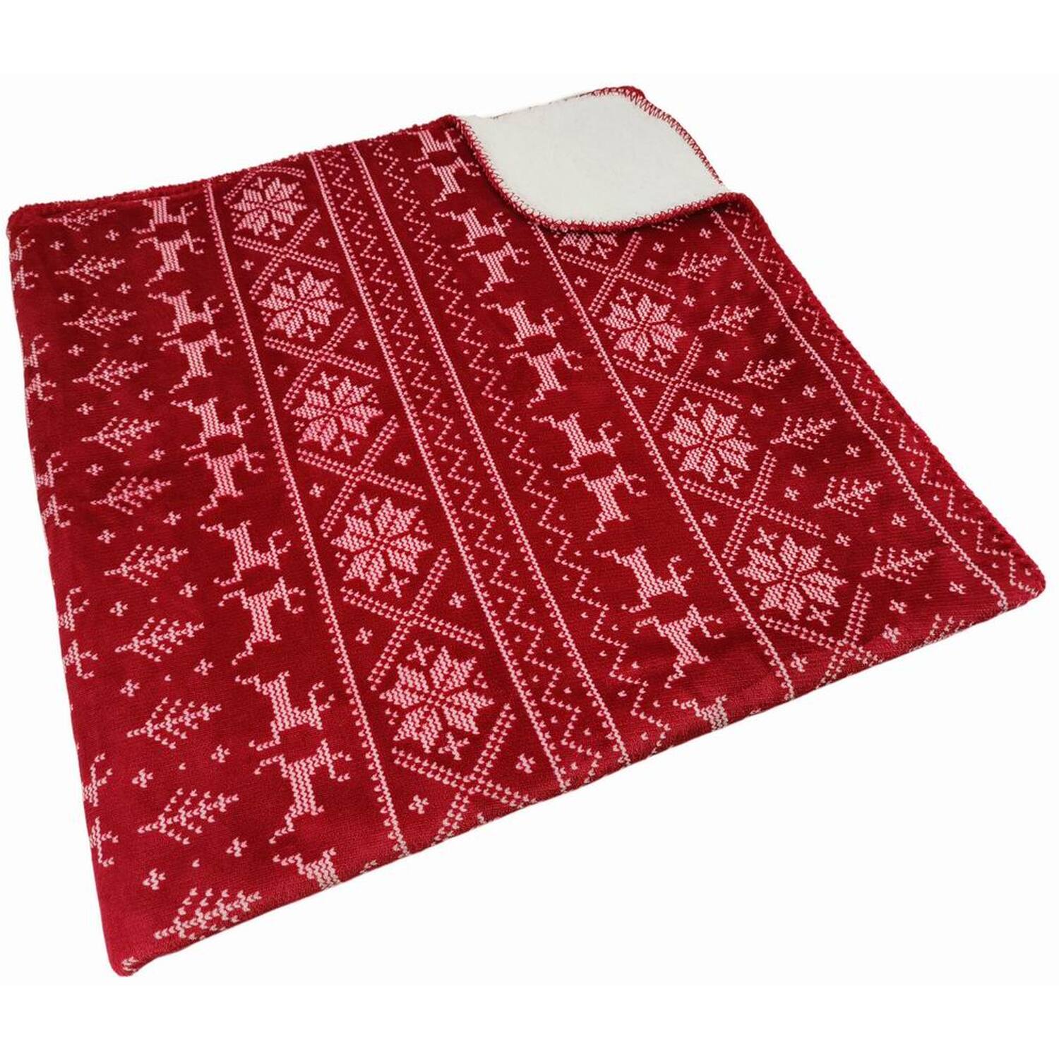 Fairisle Throw Sherpa Red - Red Image