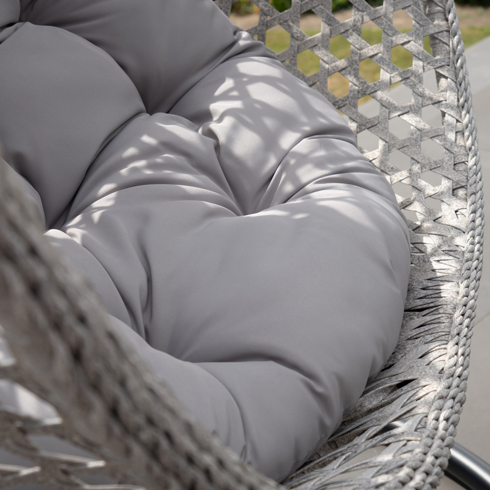 Artemis Home Abingdon Single Light Grey Rattan Effect Hanging Egg Pod Chair Image 3
